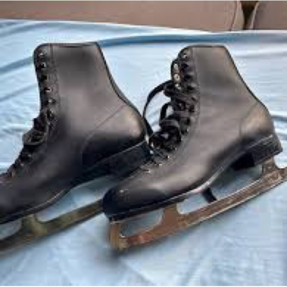 Black Ice Skates with Silver Blades
